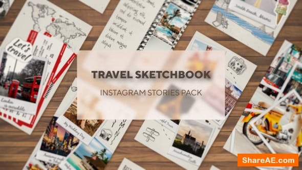 Videohive Traveler's Sketchbook - Instagram Stories Pack