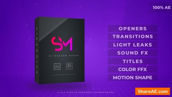 Videohive Slideshow Maker: Openers, Transitions, Titles, Light Leaks, Color Presets, Sound FX