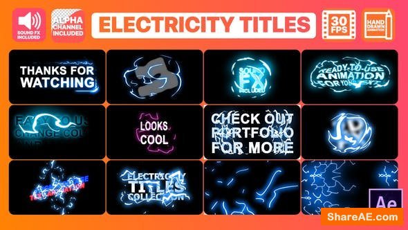Videohive Electricity Titles Collection | After Effects