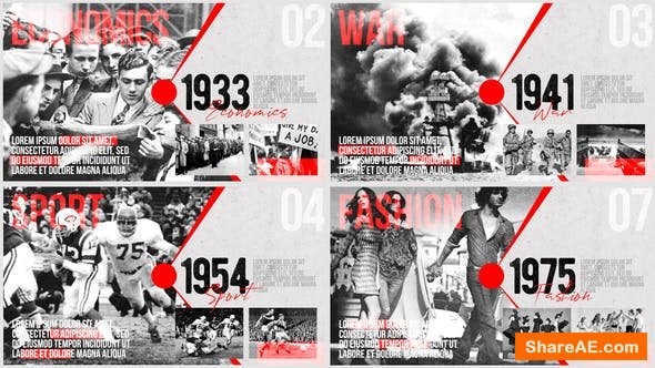Videohive Moments of History - Timeline of Events