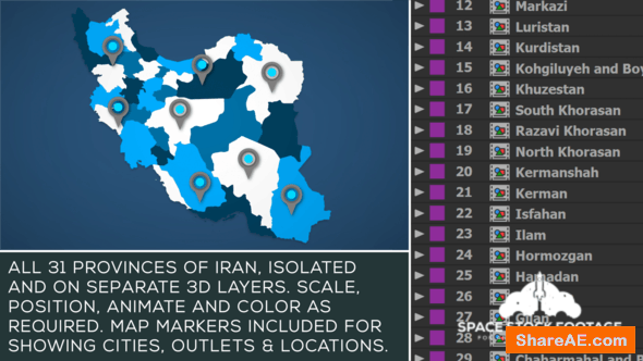 Videohive Iran Map Kit