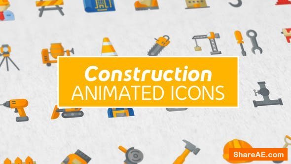 Videohive Construction & Painting Modern Flat Animated Icons