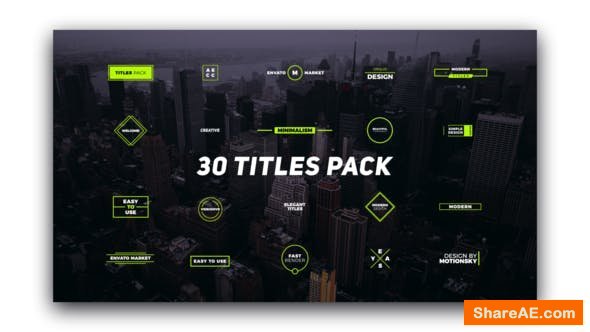 Videohive 30 Titles Pack - Premiere Pro