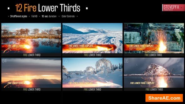 Videohive Fire Action Lower Thirds
