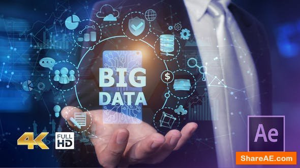Videohive Businessman Open Hand Big Data