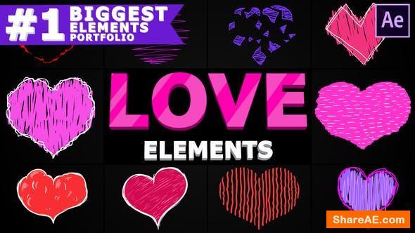 Videohive Cartoon Love Elements | After Effects