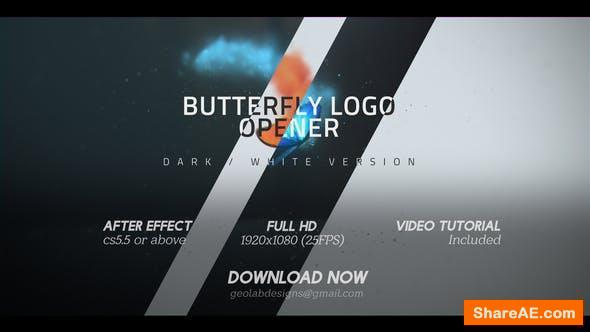 Videohive Butterfly Logo Opener l Elegant Logo Opener l Flipping Wings Logo Opener