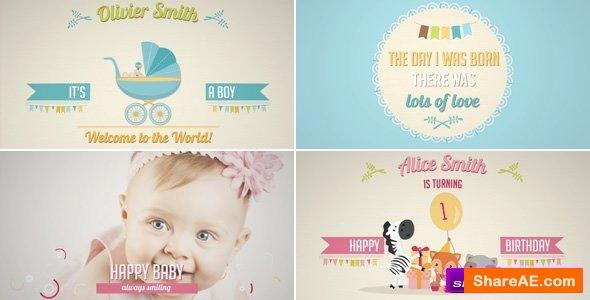 Videohive Birth Announcement - Baby Birthday Album