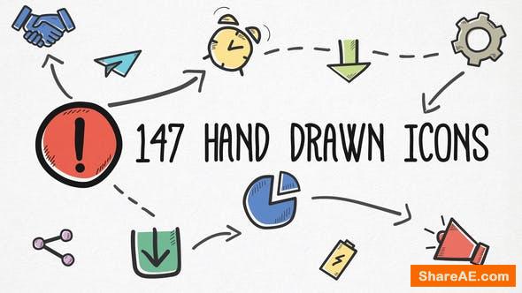 Videohive Hand-drawn Icons Pack