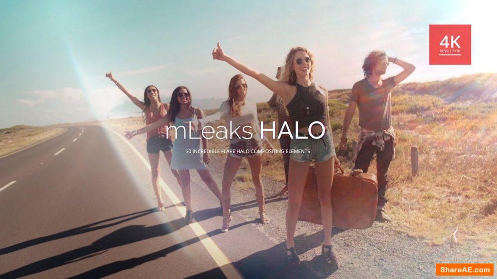 mLeaks Halo - 50 High Quality 4K Light Leak Overlays - MotionVFX