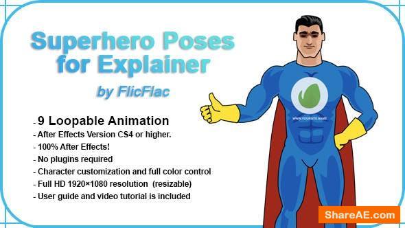 Videohive Superhero Poses For Explainer