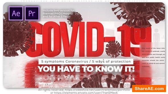 Videohive Coronavirus Info Main Symptoms and Ways of Protection - Premiere Pro