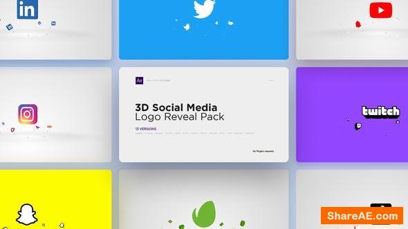 Videohive 3D Social Media Logo Reveal Pack
