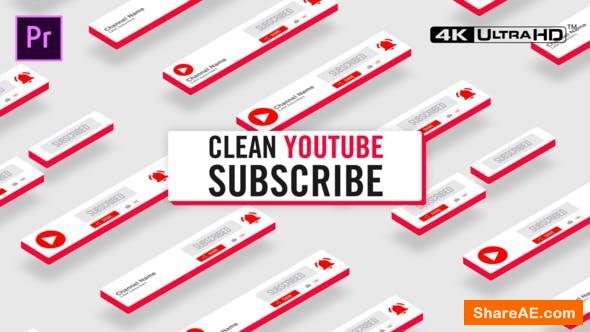 Videohive Clean Youtube Subscribe - Premiere Pro