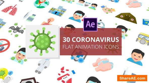 Videohive Coronavirus Flat Animation Icons | After Effects