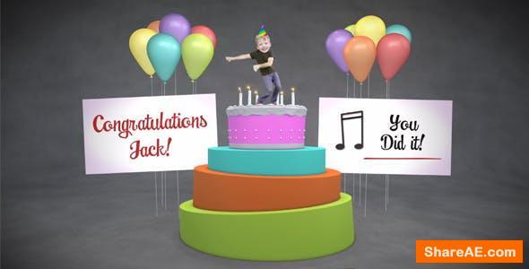 Videohive Happy Birthday Cake Dancer