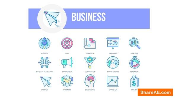 Videohive Business - Filled Outline Animated Icons