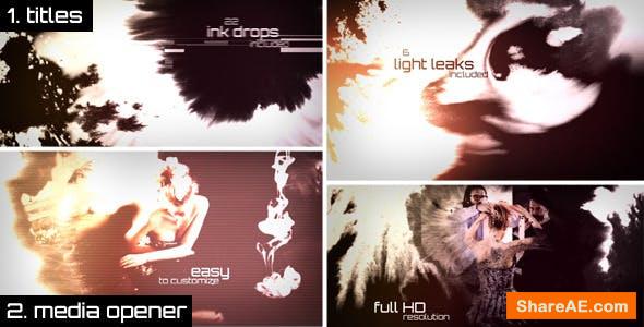 Videohive Glitch Ink Drops Titles / Media Opener