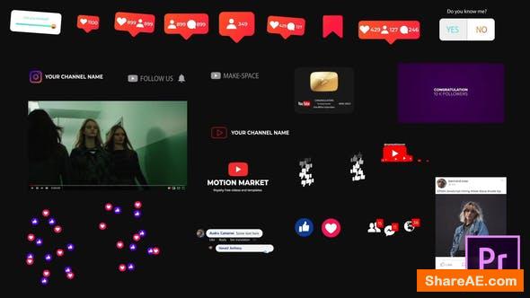 Videohive Social Media Elements - for Premiere Pro | Essential Graphics