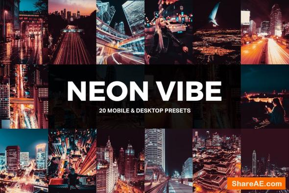 20 Neon Vibe Lightroom Presets and LUTs